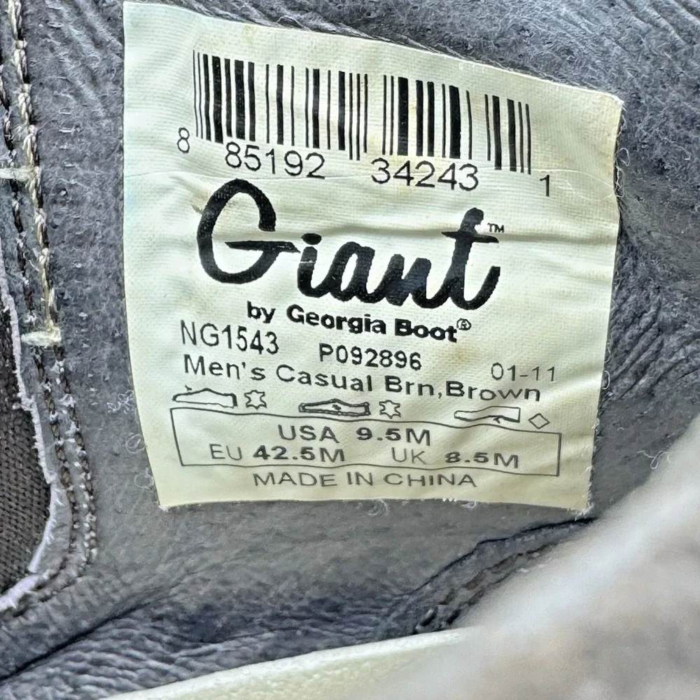 Georgia Boot Giant Chelsea Boots Mens 9.5 Brown Suede Slip On Casual Work